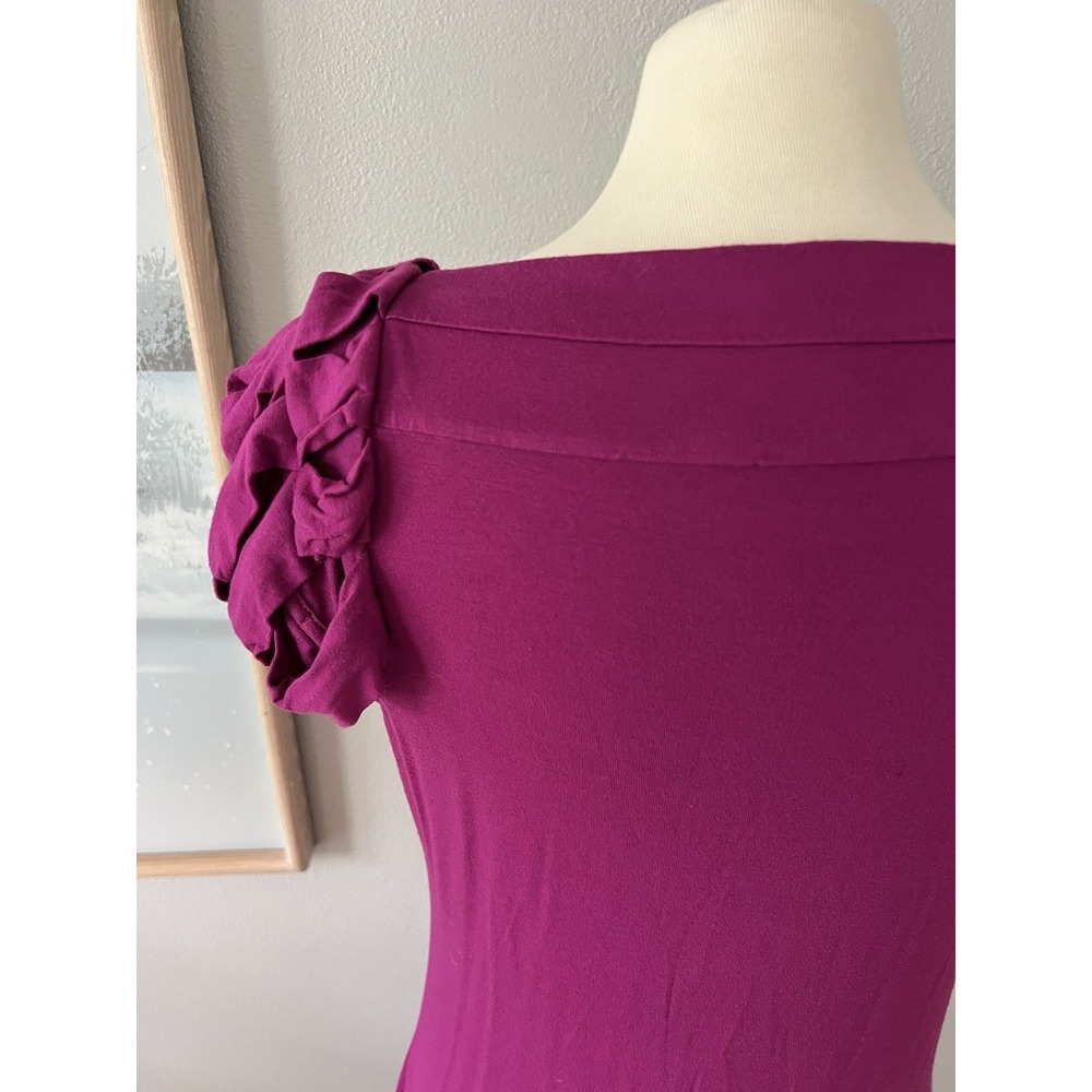 Cynthia Rowley Dress Pink Knit Stretch dress Sz Medium Boat Neck Loop sleeve - Picture 3 of 9